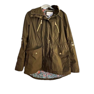 BCBGeneration jacket size small olive green windbreaker with detatchable hood